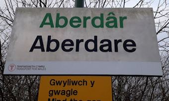 Aberdare station sign