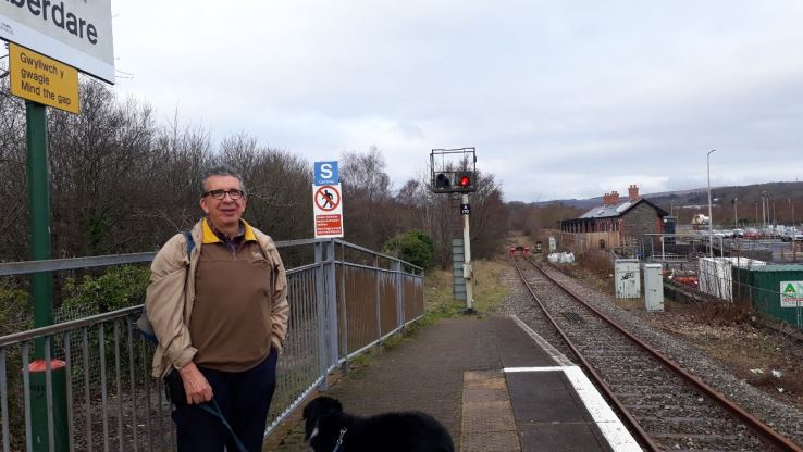 Aberdare stations - Me and my stationary dog - you would have thought he would have been excited enough to look at the camera. Apparently not.