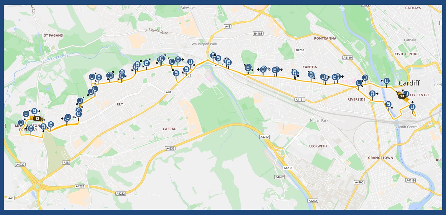 Cardiff Bus Routes Map 𝐁𝐮𝐬-𝐁𝐨𝐨𝐤-𝐁𝐞𝐯𝐞𝐫𝐚𝐠𝐞 – Cardiff Bus No.13 – Cardiff Capers